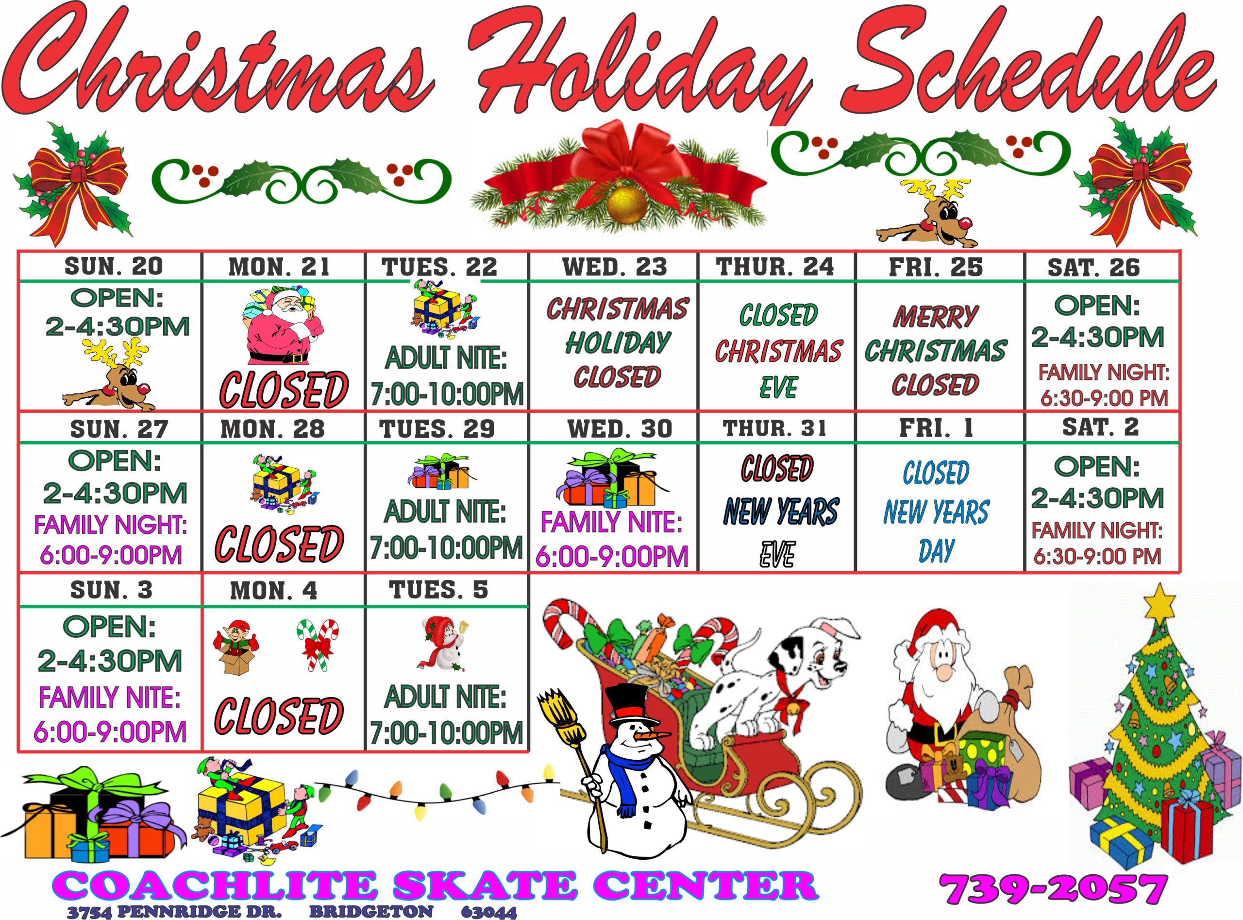 COVID Skating Schedule | Coachlite Skate Center